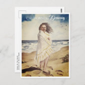 Vrouw aan de strand briefkaart (Voorkant / Achterkant)