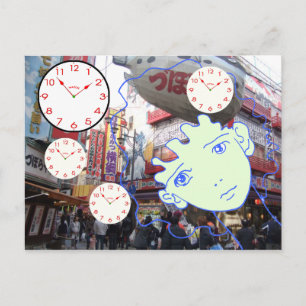 vrouw aan de voorzijde van MANGA-strips Briefkaart