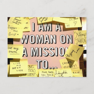 Vrouw aan een missie, Motivatie Briefkaart