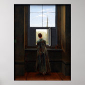 Vrouw aan een raam poster (Voorkant)