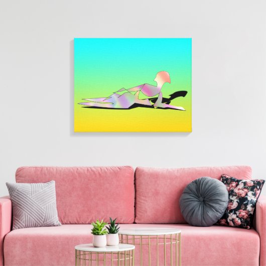 Vrouw aan een strand canvas afdruk (Insitu (Woonkamer))