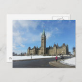 Vrouw aan het Canadese parlement in Ottawa Briefkaart (Voorkant / Achterkant)