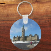 Vrouw aan het Canadese parlement in Ottawa Sleutelhanger (Voorkant)