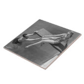 Vrouw aan het duikbord tegeltje (Zijkant)