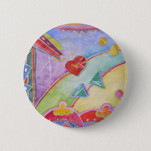 vrouw aan het raam kijkt lomp liefde ronde button 5,7 cm (Voorkant)