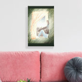 "Vrouw aan het raam" kunst op doek Canvas Afdruk (Insitu (Woonkamer))