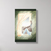 "Vrouw aan het raam" kunst op doek Canvas Afdruk (Voorkant)
