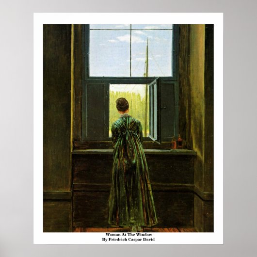 Vrouw aan het raam van Friedrich Caspar David Poster (Voorkant)