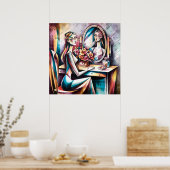 Vrouw aan kleedtafel Moderne Abstracte schoonheids Poster (Keuken)