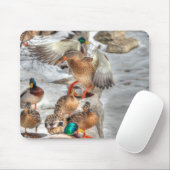 Vrouw aan land Mallard Duck Birdlover Wildlife Muismat (Met muis)