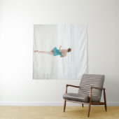 Vrouw aan land nabij strand wandkleed (In Situ (horizontaal))