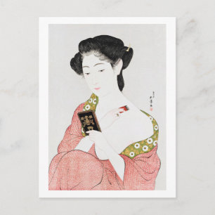 Vrouw aan Makeup, Goyō Hashiguchi Briefkaart