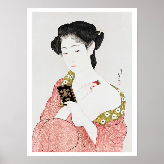 Vrouw aan Makeup, Goyō Hashiguchi Poster (Voorkant)