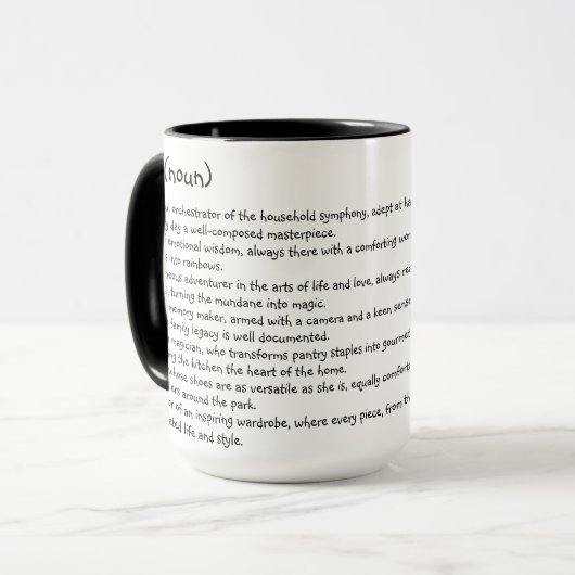 Vrouw aangepaste Mok (Voorkant links)