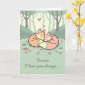 Vrouw Aangepaste Naam Valentijn Vossen Liefde Alti Kaart (Gele Bloem)