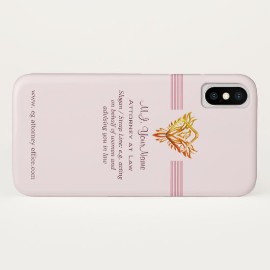 Vrouw Aanklager naam, slogan, phoenix logo Case-Mate iPhone Case (Achterkant (horizontaal))