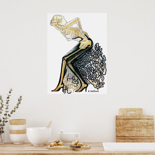 "Vrouw aantrekking" Poster (Keuken)