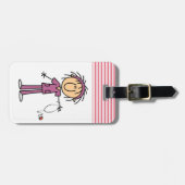 Vrouw aanvinken Afbeelding verpleegster Bagagelabel (Voorkant horizontaal)