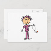 Vrouw aanvinken Afbeelding verpleegster Briefkaart (Voorkant / Achterkant)