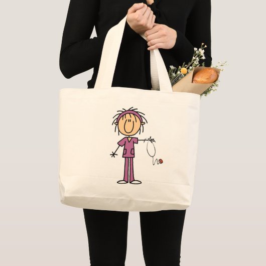 Vrouw aanvinken Afbeelding verpleegster Grote Tote Bag (Voorkant (product))