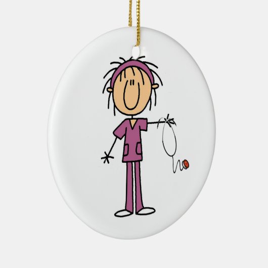 Vrouw aanvinken Afbeelding verpleegster Keramisch Ornament (Rechts)