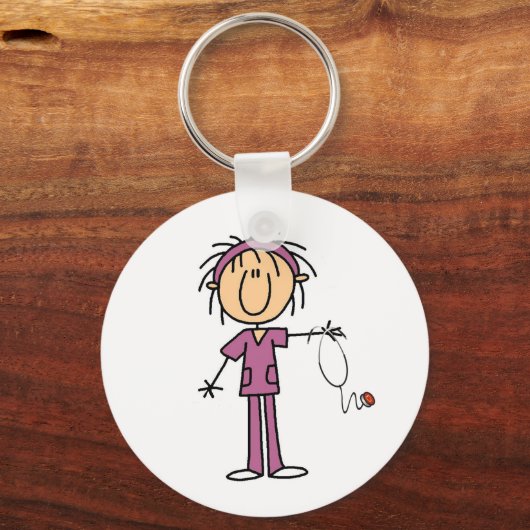 Vrouw aanvinken Afbeelding verpleegster Sleutelhanger (Voorkant)