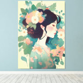 Vrouw abstract canvas afdruk (Insitu (Houten vloer))