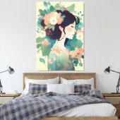 Vrouw abstract canvas afdruk (Insitu (Slaapkamer))