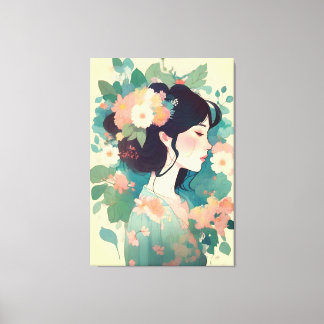 Vrouw abstract canvas afdruk