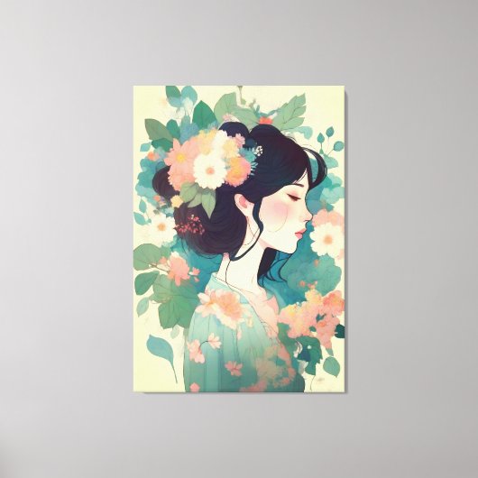 Vrouw abstract canvas afdruk (Voorkant)