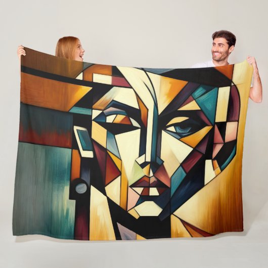 Vrouw Abstract Modern Schilderen Fleece Deken (In situ)