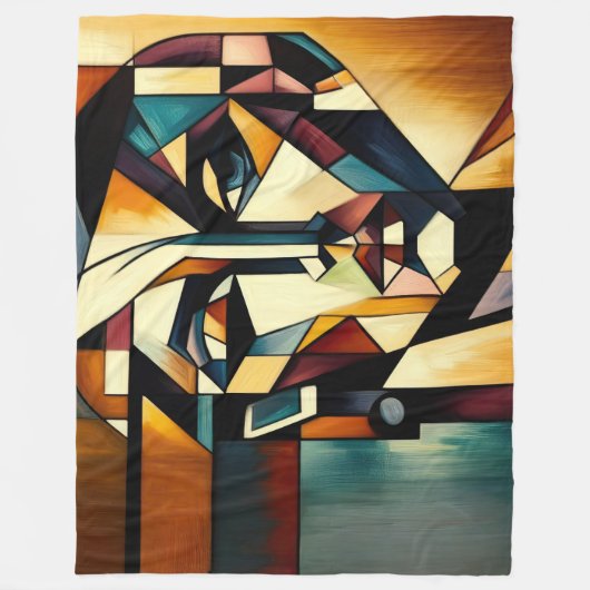 Vrouw Abstract Modern Schilderen Fleece Deken (Voorkant)