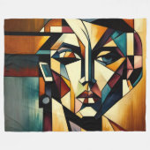Vrouw Abstract Modern Schilderen Fleece Deken (Voorkant (Horizontaal))