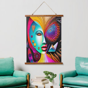 Vrouw Abstracte Spiral Ai Art Hangend Wandkleed