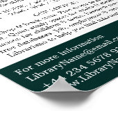 Vrouw achter boek, Bibliotheek Adverteren Poster (Hoek)