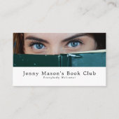 Vrouw achter Boek, boekenclub Visitekaartje (Voorkant)