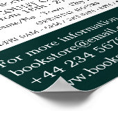 Vrouw achter Boek, boekwinkel Adverteren Poster (Hoek)