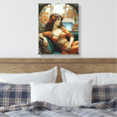 Vrouw achterover leunen - Art Nouveau stijl Canvas Afdruk (Insitu (Slaapkamer))