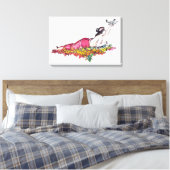 Vrouw achterover leunend canvas afdruk (Insitu (Slaapkamer))