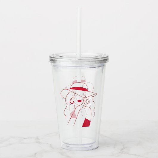 Vrouw Acryl Drinkbeker (Voorkant)