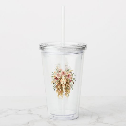Vrouw Acryl Drinkbeker (Voorkant)