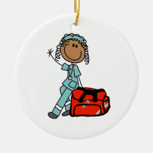 Vrouw Ademhalingstherapeut of EMT Keramisch Ornament