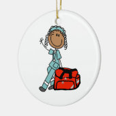 Vrouw Ademhalingstherapeut of EMT Keramisch Ornament (Links)