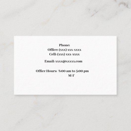 Vrouw Advocaat Visitekaartje (Achterkant)