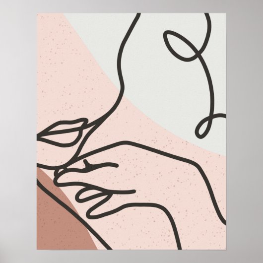 Vrouw Afbeelding één lijntekening Abstracte tekena Poster (Voorkant)