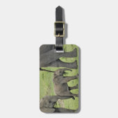 Vrouw Afrikaanse olifant met Baby Bagagelabel (Voorkant verticaal)