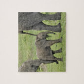 Vrouw Afrikaanse olifant met Baby Legpuzzel (Verticaal)