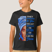Vrouw Afro Ik ben het Storm Ataxia Awareness Ribbo T-shirt (Voorkant)