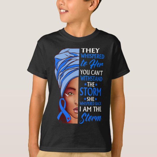 Vrouw Afro Ik ben het Storm Ataxia Awareness Ribbo T-shirt (Voorkant)
