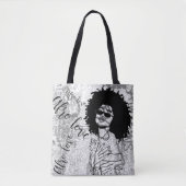Vrouw Afro-liefdesgraffiti Tote Bag (Voorkant)